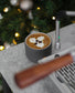 Coffee mug Fundament in dark grey/white by Archive Studio, cappuccino inside