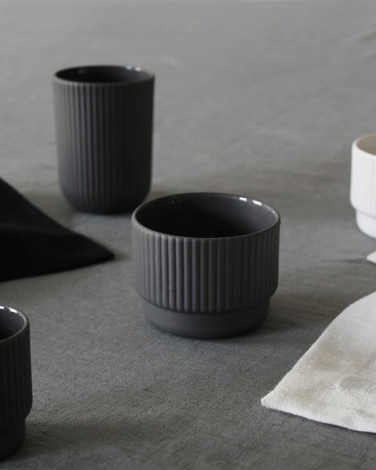 Dark grey Cappuccino mug Column by Archive Studio, modern and timeless design
