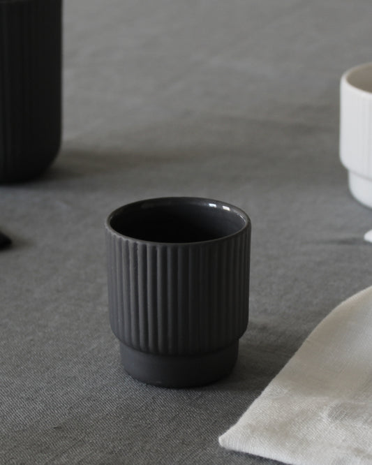 Espresso cup Column in dark grey by Archive Studio, modern and timeless design