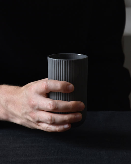 Dark grey Tall mug Column by Archive Studio, modern and timeless design