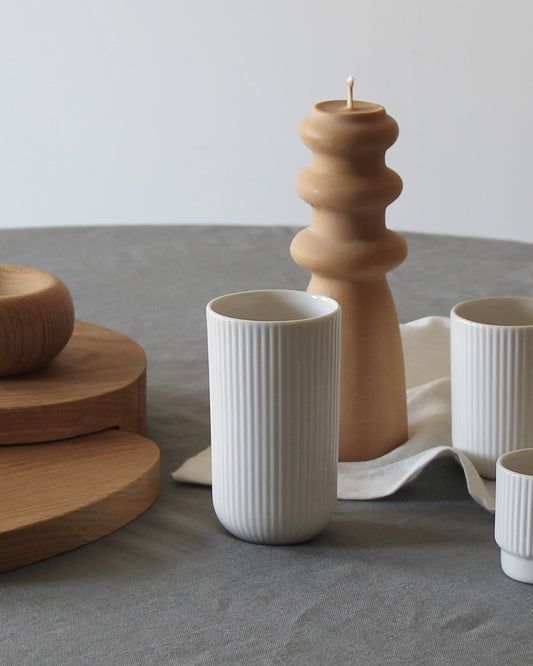 White Tall mug Column by Archive Studio, modern and timeless design