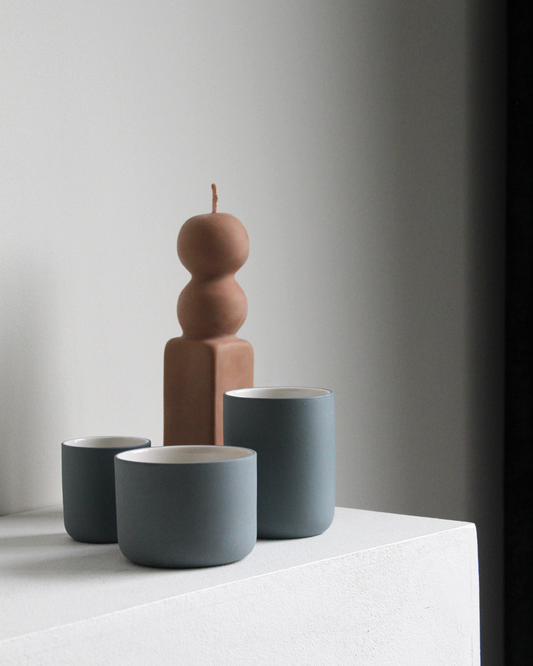 Teal and white Cappuccino mug Fundament by Archive Studio, modern and timeless design