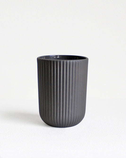 Coffee mug Column in dark grey by Archive Studio with minimalist design