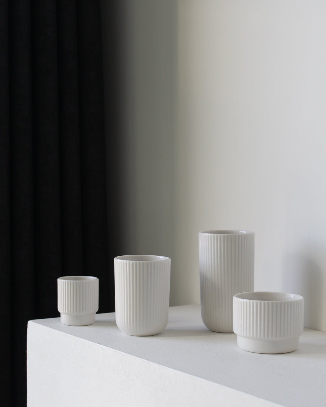Minimalist white coffee mug Column by Archive Studio on table